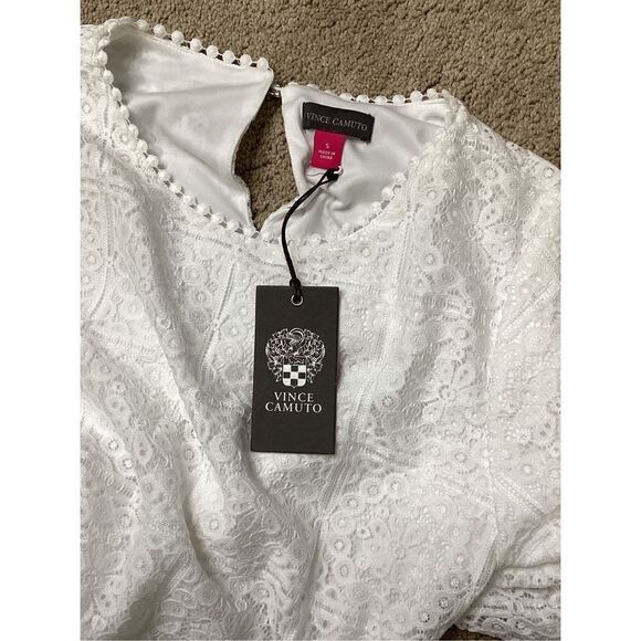 New. Vince Camuto stretch white floral eyelet top. Small. Retails $99 - Picture 11 of 13